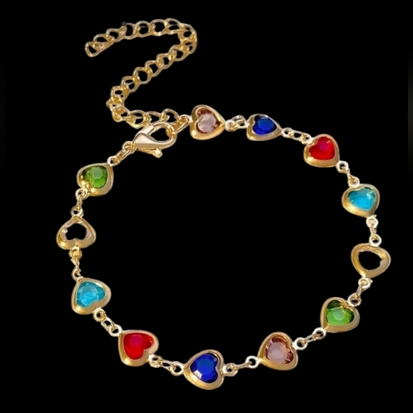 NEW Colorful Heart shape Bracelet multi color - Picture 4 of 6
